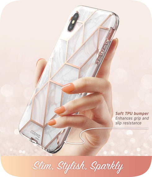 i-Blason Cosmo Full-Body Case for iPhone Xs/ iPhone X Case 2018 Release, Marble, 5.8"...