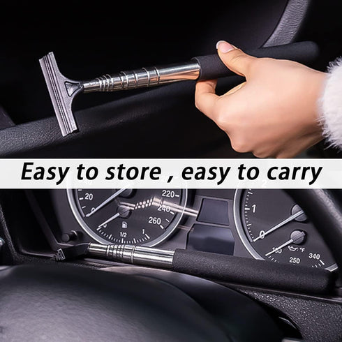 Car Rearview Mirror Wiper, Retractable Rear Mirror Wiper Squeegee, Vehicle Portable Telescopic with 38.6 inches Long Handle Cleaning Tool, Univers...