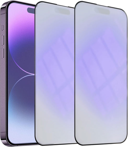 2-Pack Anti-Blue Light Matte Screen Protector for iPhone 14 Pro Max, Anti-Glare Blue Light Blocking Eye Protection Tempered Glass Film 6.7", Smoot...