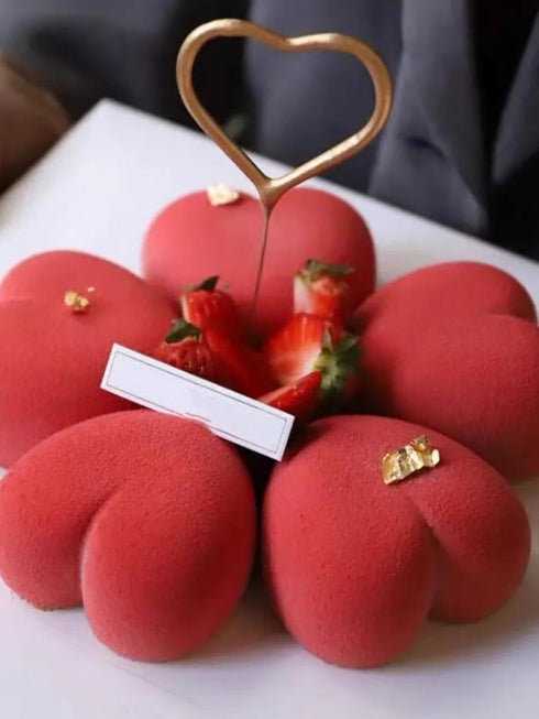 3D Silicone Baking Mold for Candles, Love Heart Shape Silicone Mold for Soap, Mousse Cake Mold, French Dessert Mold Nonstick & Easy Release, Pinec...