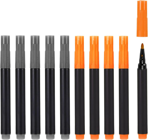 PATIKIL Dry Erase Marker Pens, 10 Pack Orange+Gray Ink Fine Point Low Odor Whiteboard for Office Home Classroom, Black...
