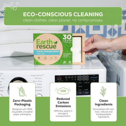 Laundry Detergent Sheets - Up To 60 Loads (30 Sheets) - Ultra Concentrated Liquidless Dry Laundry Detergent, Ideal For Sensitive Skin, Eco Friendl...