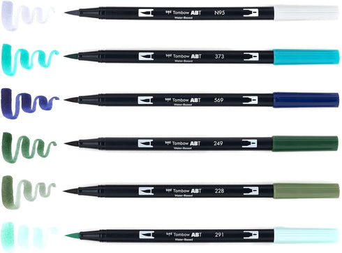 Tombow 56227 Dual Brush Pen Art Markers, Wonderland, 6-Pack. Blendable, Brush and Fine Tip Markers, Portrait, 1 Count (Pack of 6)...