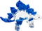Garden Deco Glow in The Dark Blue Stegosaurus Hand Blown Art Glass Figurine Ornament Sculpture...