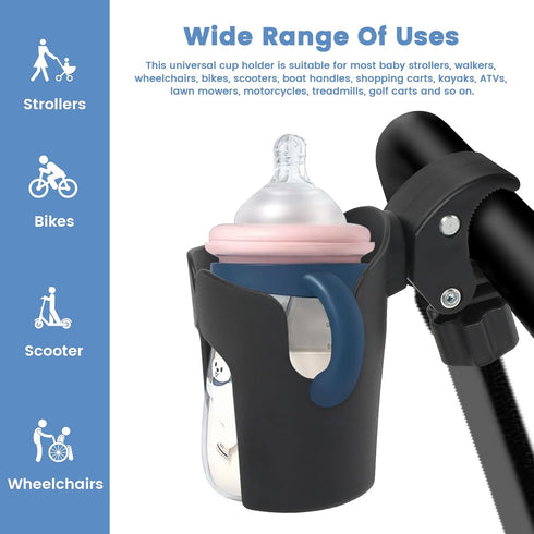 Stroller Cup Holder, Bike Cup Holder,Universal Bottle Holder for Stroller,Wheelchair, Walker, Bike, Scooter, Stroller Accessories for Uppababy, Nu...