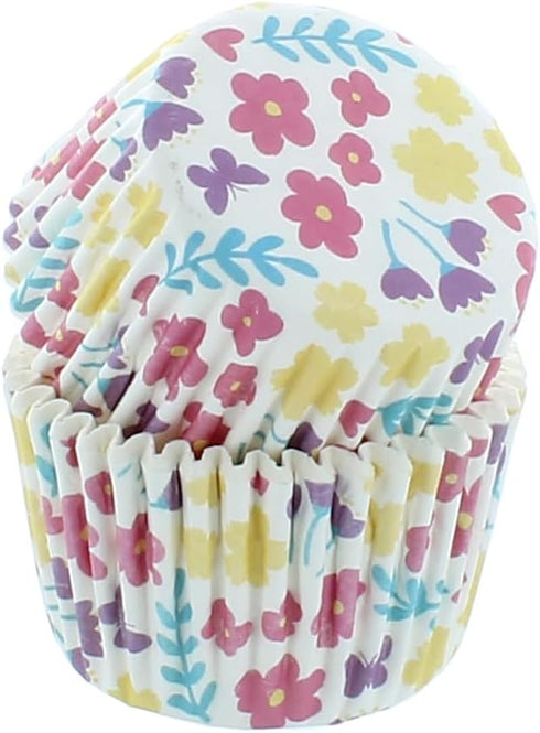 Bakery Crafts Pastel Everyday Baking Cups - 300-2" Cupcake Liners With Multi-colored Stars, Confetti, And Flowers In Pastel Shades, Greaseproof Pa...