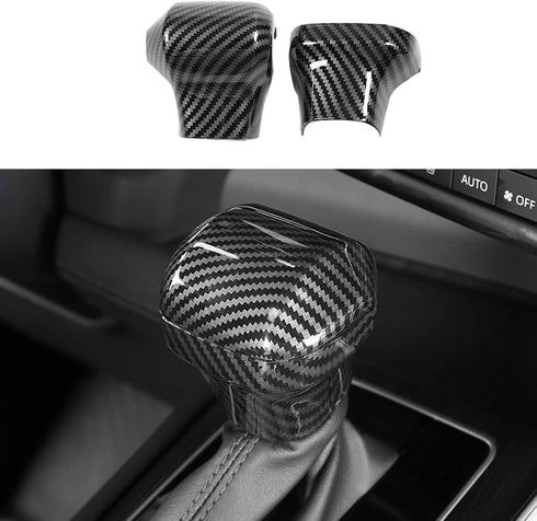 Car Interior Accessories Gear Stick Shift Knob Trim Sticker Head Trim Fit for Toyota Sienna 2021-2023 ABS 2PCS(Carbon Fiber Style)...