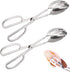 2 Pieces Buffet Salad Tongs for Kitchen Serving and Cooking, Stainless Steel Food Scissor Tongs, Catering Utensil for Bread Cake Bake Steak Barbec...