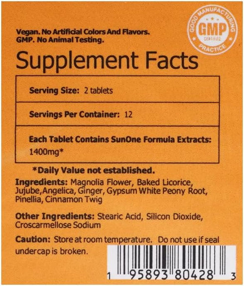 SunOne +Herbal Supplements for cold & flu relief+ non-drowsy...