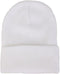 Unisex Cuff Warm Winter Hat Knit Plain Skull Beanie Toboggan Knit Hat/Cap (White)...