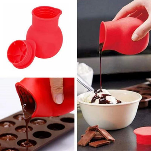 3 Pcs Silicone Chocolate Melting Pot, Butter Sauce Milk Microwave Baking Pouring Tool...