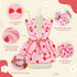 Dog Dresses for Small Dogs Girl female Dog Clothes Cat Clothes Cat Dress Cute Cotton extra small Summer clothes Bow Decor Printed Strawberry Dog B...