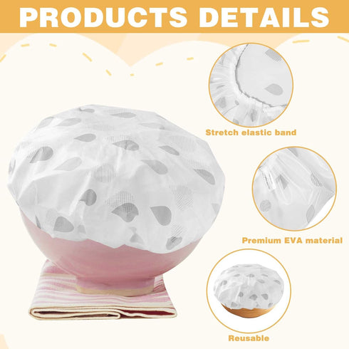 4Pcs Bowl Covers, Elastic Bowl Covers Adjustable Reusable Bowl Covers for Bread Proofing, Bread Proofing Cover Sourdough Covers for Proofing, Sour...