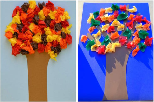 Exquiss 1600 Pcs Autumn Leaf Colors Fall Colors Fall Foliage Tissue Paper Squares 2.2 x 2.2 Inch for Leaf Suncatcher Craft Scrunch Art Tree Craft ...