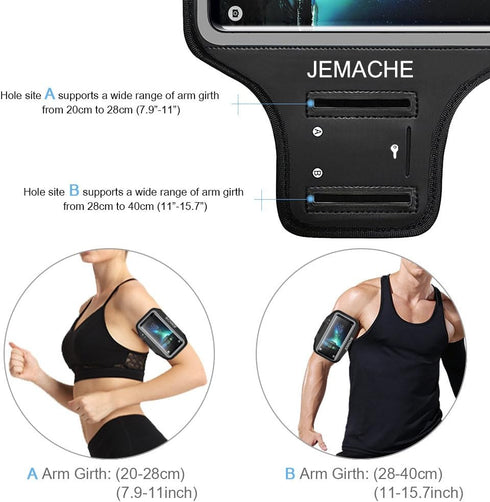 Galaxy S10 S9 S8 Armband, JEMACHE Gym Running Exercises Workouts Phone Arm Band for Samsung Galaxy S10/S9/S8/S7 Edge (Black)...