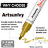 Gold Paint Pens Permanent Markers - 2 Pack Paint Markers for Metal, Rubber,Wood, Rocks, Canvas, Plastic, Dark Surface, Craft Art Supplies, Medium ...