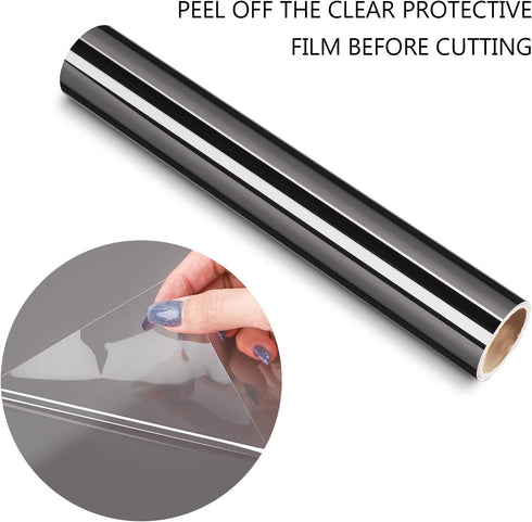 TECKWRAP Space Gray Chrome Vinyl Wrap Metallic Permanent Adhesive Vinyl 1ftx5ft...
