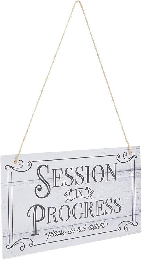 Stockroom Plus In Session Door Sign for Therapists - 5 x 10 in White PVC, 2 Pack - Meeting In Progress & Quiet Please Do Not Disturb Sign...