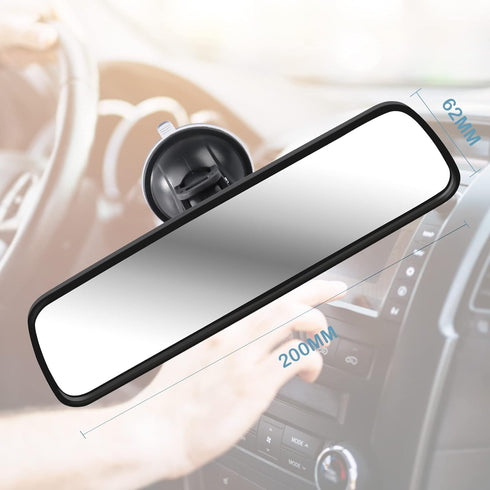 9.8'' Car Rear View Mirror with Suction Cup, Anti Glare Adjustable Auto Interior Rearview Mirror, HD Thickened Vehicle Inside Mirror Reduce Blind ...