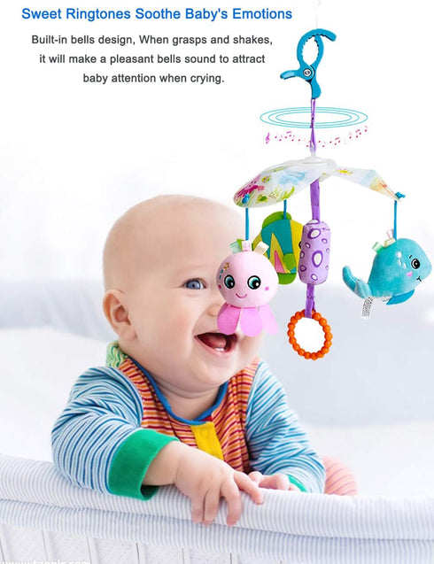Baby Toys Stroller Toy Clip On Car Seat Toys for Infant, Babies Hanging Toy with Rattle for Toddlers Gift (Marine Animals)...