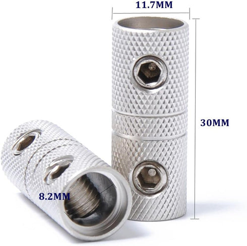4 Guage Wire Splice Connectors 4 AWG Battery Cable Splicing Amplifier Wire Butt Connector Nickel Plated Brass 4PCS with Heat Shrink Tube...