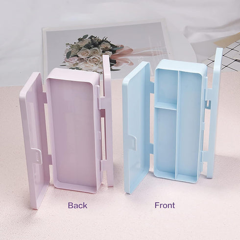 Doraking Double Deck Plastic Pen Case, Pen Storage Organizer Holder Pencil Boxes Pen Container for Office Supplies Organization (Pink)...