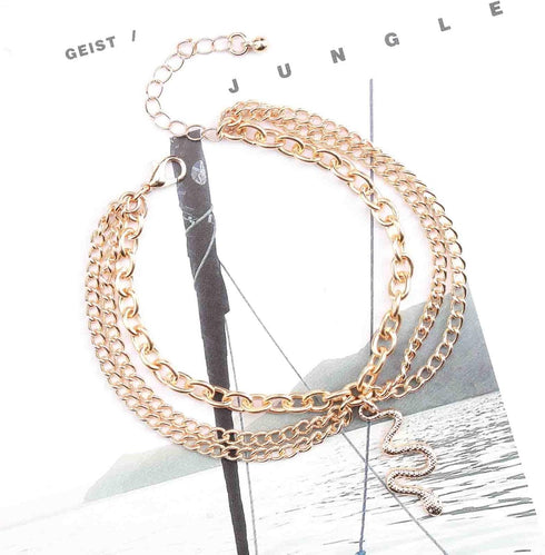 Bohemian Snake Dangle Anklet Bracelet Gold Serpent Layered Ankle Bracelet Adjustable Punk Chain Anklets Summer Beach Foot Chain Jewelry for Women...