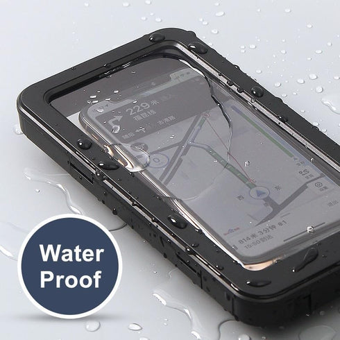 Black Waterproof Bike Protects Phone Mount Case Holder Handlebar, Phone Fits Perfectly Boxs Strong Sturdy Well-Built Mountain Frame Touch-Screen S...