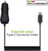 Cellet High Powered 3Amp, Fast Charging 15Watt, Dual USB Port Car Charger with 4ft Long Type-C Cable Compatible for BlackBerry Keyone/Essential Ph...