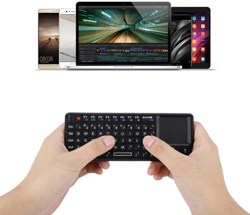 2.4GHz Wireless Touchpad Keyboard, RT-MWK02 Rechargeable Ultra-Thin Mini USB Backlit Keyboard for HTPC, for PS3/for, 360 and ONE...