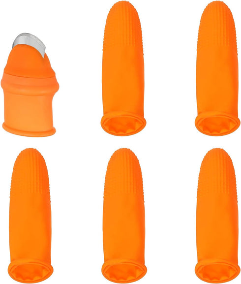 PATIKIL Small Silicone Thumb Knife Kit, 1 Set Harvesting Plant Knife with 5Pcs Silicone Finger Sleeves Gardening Trim Tool for Picking Fruit Veget...