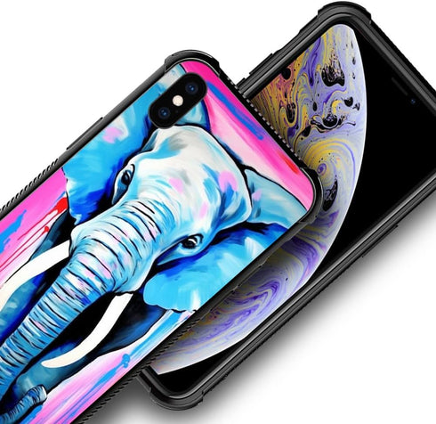 Compatible with iPhone Xs Case,African Elephants iPhone X Cases for Girls,Pattern Design Shockproof Anti-Scratch Hard PC Back Case for iPhone X/XS...