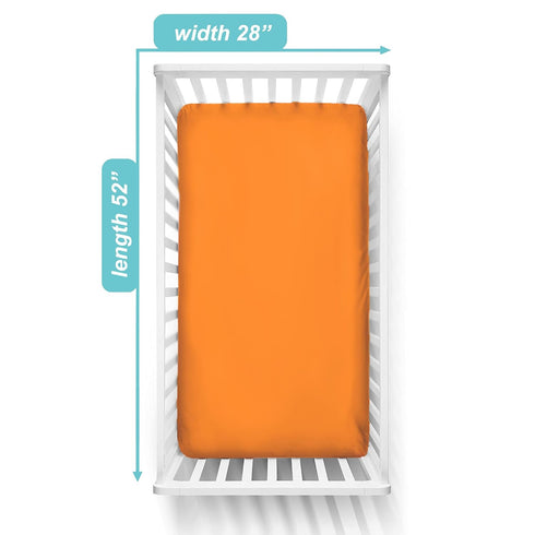 American Baby Company Supreme 100% Natural Cotton Jersey Knit Fitted Crib Sheet for Standard Crib and Toddler Mattresses, Orange, Soft Breathable,...