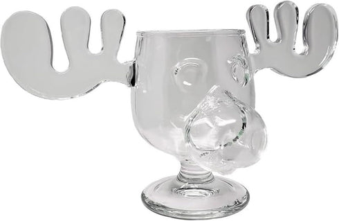 Spoontiques - National Lampoon’s Christmas Vacation Glass Moose Cup - Griswold Moose Mug - 4.5” - 8 Ounce, Glass...