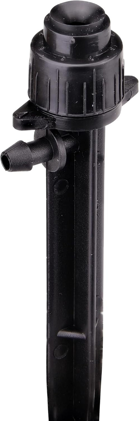Raindrip R153CT Adjustable Flow Bubbler, Non-Pressure Compensating Emitter, Full-Circle Pattern, Fan Spray, with 1/4-Inch Barbed Inlet on 5-Inch S...