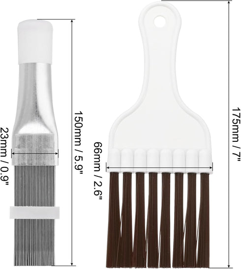 PATIKIL Air Conditioner Fin Comb, 3 Set Stainless Steel Condenser Fin Straightener & Cleaning Brush, AC Coil Cleaner Tool for AC Unit Radiator...