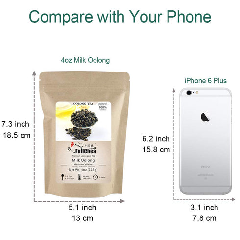 FullChea Milk Oolong Tea - Loose Leaf - Taiwan High Mountain Jin Xuan - Naturally Milky & Silky - 4oz / 113g...