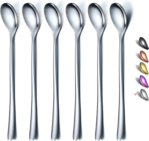 Long Handle Spoon, Coffee Stirrers, Premium Stainless Steel Coffee Spoons, Ice Tea Spoons, Ice Cream Spoon, Cocktail Stirring Spoons, Tea Spoons, ...