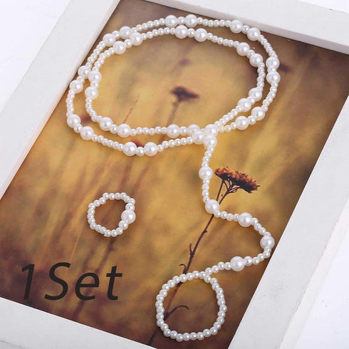 Boho Pearl Barefoot Sandal Anklet Gold Pearl Ankle Bracelet Toe Ring Anklet Vintage Summer Foot Chain Jewelry for Women and Girls (2 Layer)...