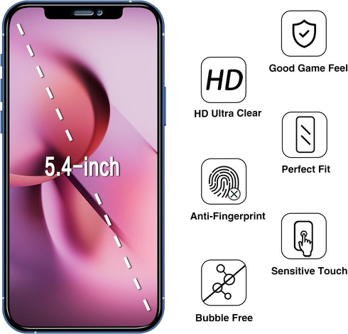 HPTech (2 Pack) Privacy Screen Protector Designed for iPhone 12 Mini (5.4-Inch) Anti-Spy Tempered Glass, Anti Scratch, Bubble Free......