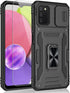 for Samsung Galaxy A03S Case, Shockproof Phone Case & Sliding Camera Cover & Ring Holder Kickstand with Screen Protector for Samsung Galaxy A03S (...