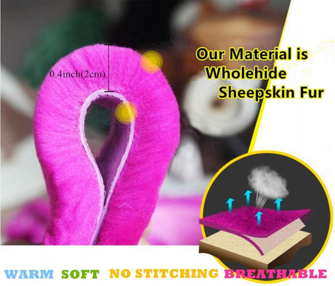 Wool Car Steering Wheel Cover 100% Australia Sheepskin Fur Steering Wheel Protector, Fluffy Warm Durable and High Elasticity Suit for Steering Whe...