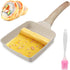 CALIDAKA Tamagoyaki Pan,Japanese Omelette Pan With Silicone Brush,Nonstick Tamagoyaki Pan,Rectangle Eg-g Roll Pan With Detachable An-ti Scalding H...