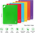 Cutting Board Mats Set, Extra Thick Flexible Plastic Kitchen Chopping Board, Colored Mats with Food Icons & Easy-Grip Handles, Dishwasher Safe, Se...
