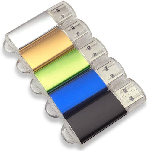 USB Flash Drives 2.0 Metal Key Pack of 5 Colors (512MB,Not GB,Smaller Than 1GB,Blank)...