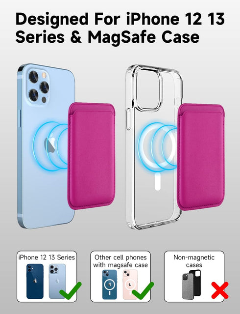 Magnetic Card Wallet Holder with MagSafe for iPhone 14 Pro Max/14 Plus/14 Pro/14,iPhone 13 Pro Max/13 Pro/13/13 Mini, for iPhone 12/12 Pro/12 Max/...