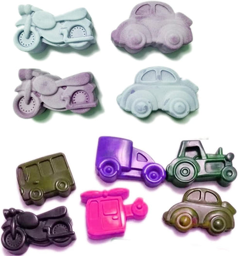 X-Haibei Vehicles Car Soap Silicone Mold Crayon Cake Jello Chocolate 2oz per Cell...