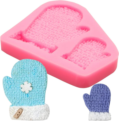 Christmas Knitted Glove Cake Decorating Silicone Mold 1 Pcs for Cake Decoration Candy Cupcake Topper Cake Polymer Clay Crafts Epoxy Resin...