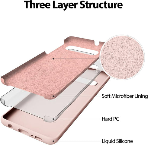 GOOSPERY Liquid Silicone Case for Samsung Galaxy S10 (2019) 6.1 inch Jelly Rubber Bumper Case with Soft Microfiber Lining - Pink Sand...