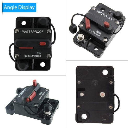 100 Amp Circuit Breaker 30A-300A with Manual Reset Waterproof Inline Fuse Inverter for Marine Trolling Motors Boat ATV Manual Power 12V-48VDC...